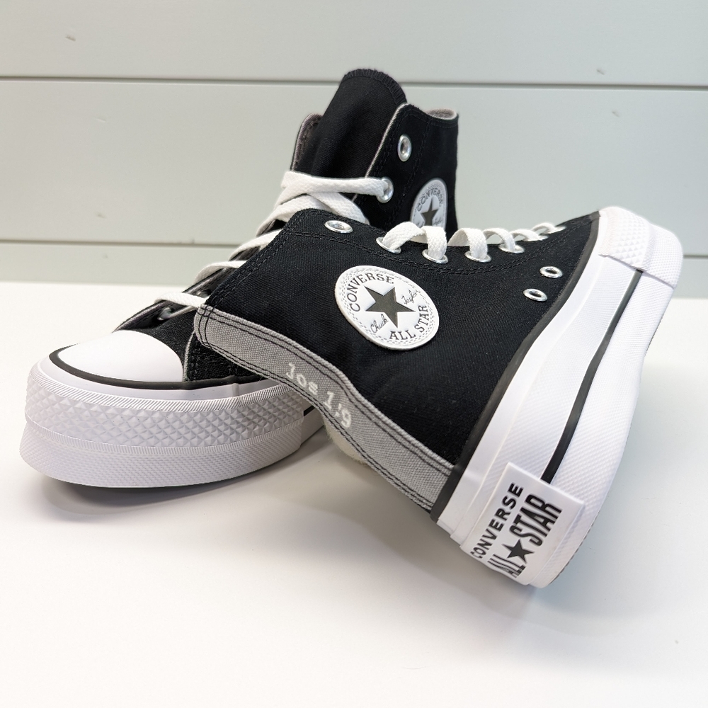 Converse CTAS By You Jos 1:9 Black Platform Canvas Sneakers size Women's 5.5 - Picture 1 of 9